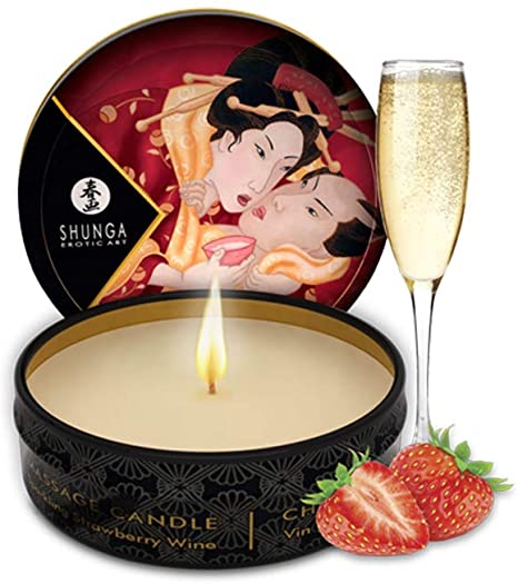 Bougie shunga vin ptillant  la fraise