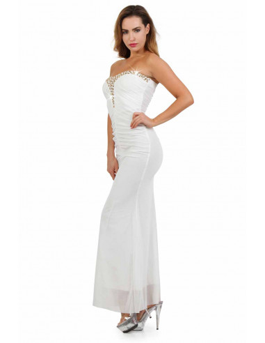 Robe bustier en tulle blanc