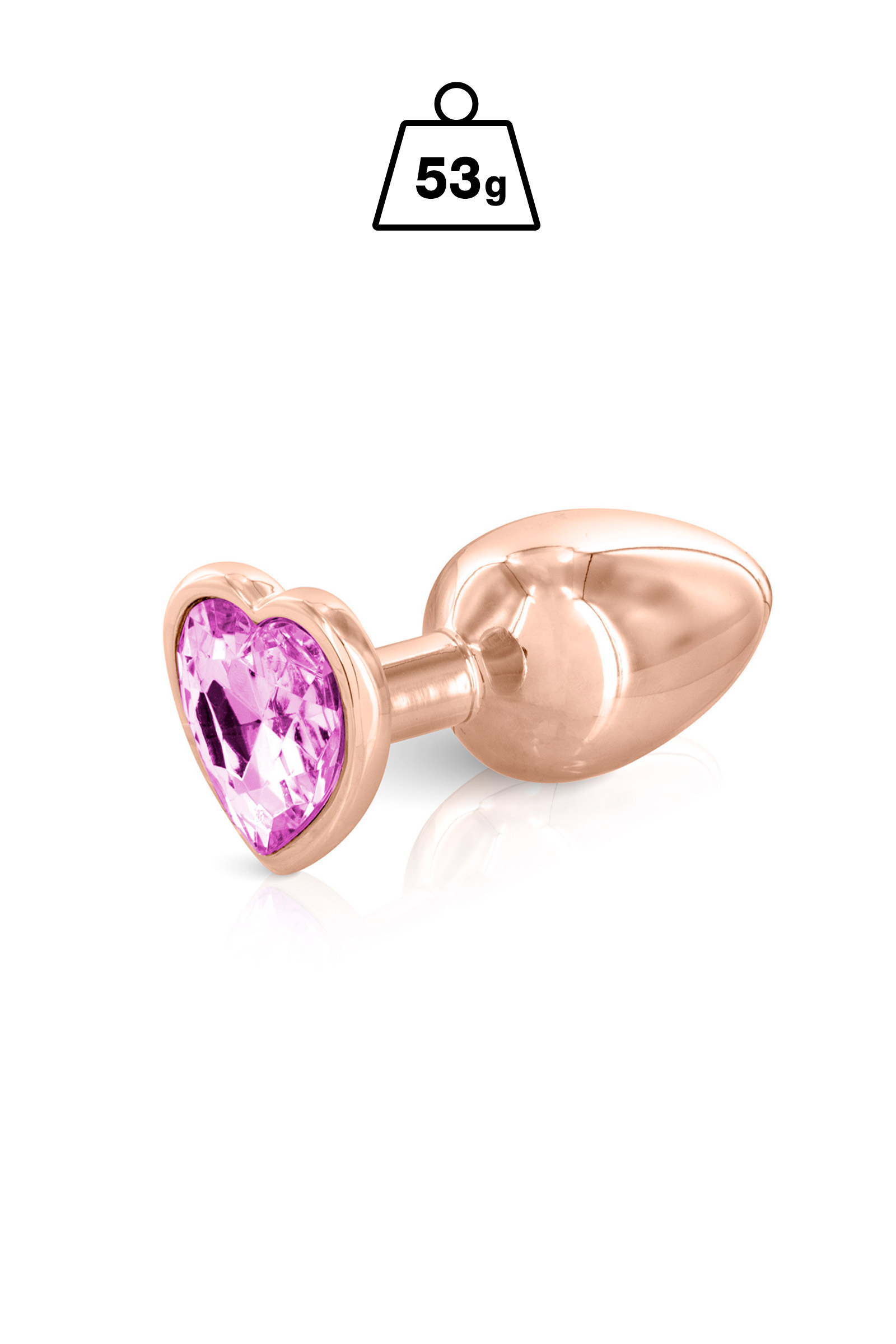 Plug anal rose en forme de coeur S